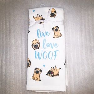 Kassafina Set of 2 Live Love Woof Kitchen Towels